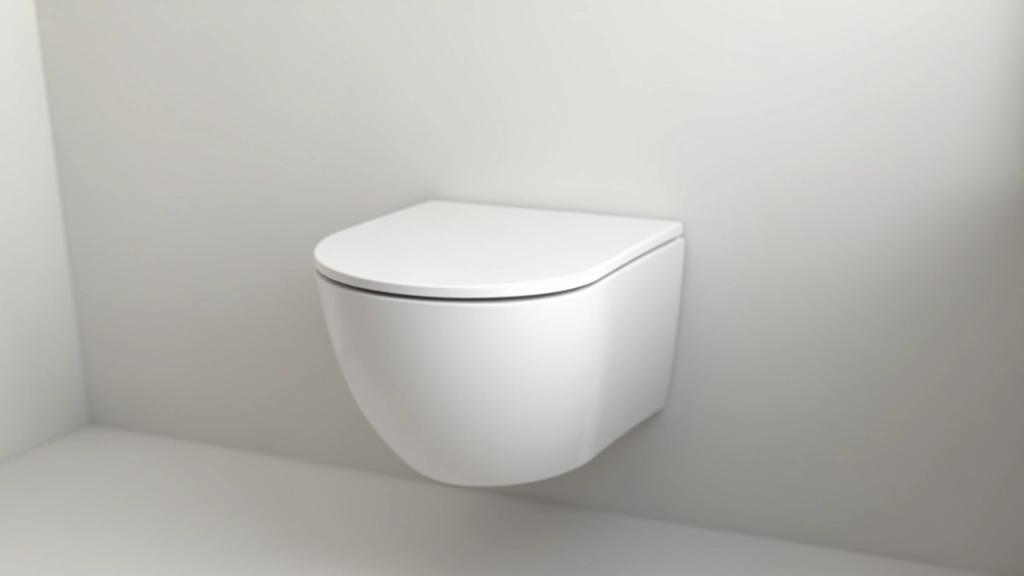 Vaso sanitário suspenso de design minimalista em branco puro com estrutura de suporte oculta e cerâmica de alta qualidade